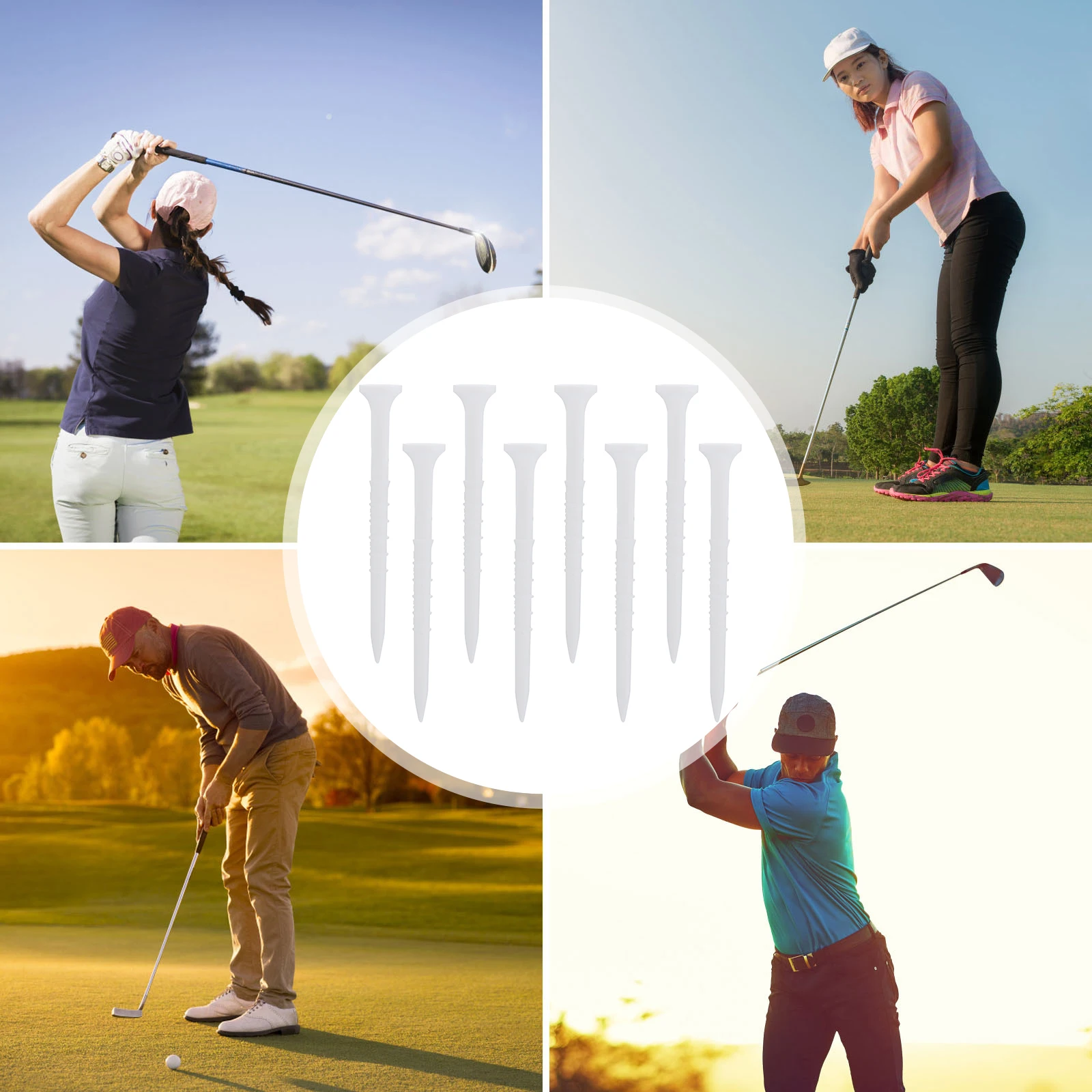 

15pcs Ball Tees Lightweight Durable Plastic Better Performance Reusable Oversize Ball Hole Less Resistance