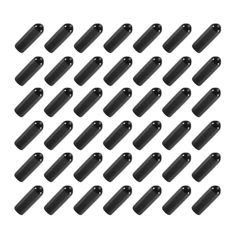 

ABMR-600Pcs Rubber End Caps 4Mm ID PVC Round Tube Bolt Cap Cover Screw Thread Protectors Black