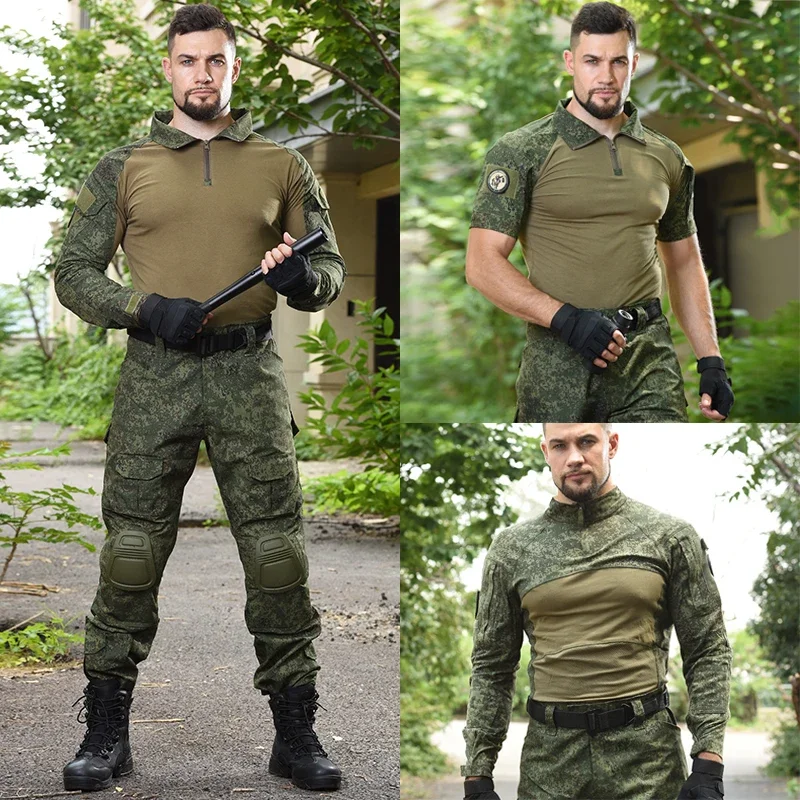 HAN WILD Russian Uniform Russia Camouflage Frog Suit Wear Resistant Tactical Equipment Hunting Shirt Ghillie Suits Men Clothing