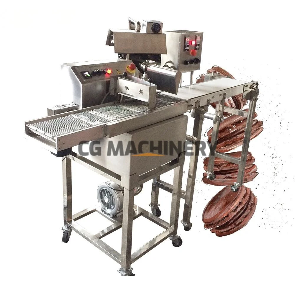 

Multi-functional Small High Efficiency Chocolate Cake Enrober Chocolate Dipping Glazing Machine Small Chocolate Enrobing Machine