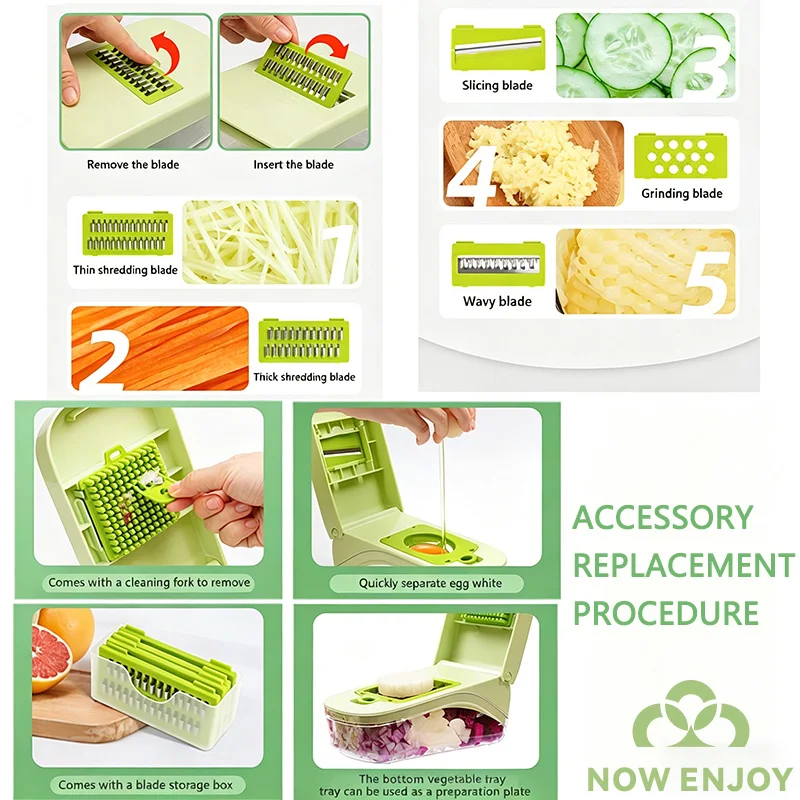 NOW ENJOY 2026 Vegetable Cutting Artifact Multifunctional Grater Potato Slicer Shredder Onion Dicer Vegetable Cutter 6