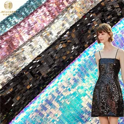 Wedding Sequin Lace Fabric Rectangular Multicolor Beaded Mesh Fabric Pretty Dress Bag Evening Dress Fabric