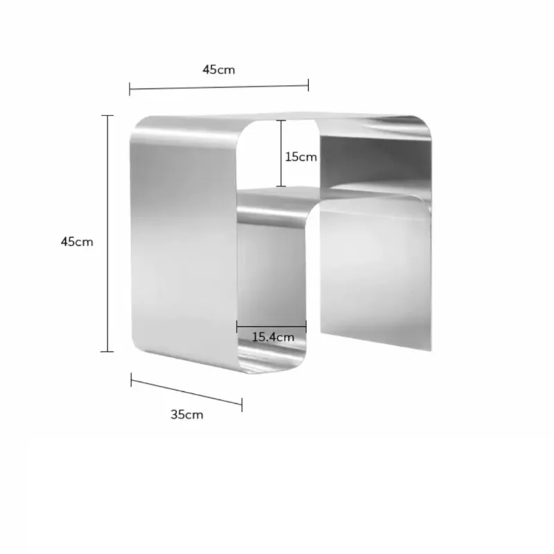 Modern Stainless Steel Coffee Table Integrated Locker Adjustable Height - Living Room Furniture