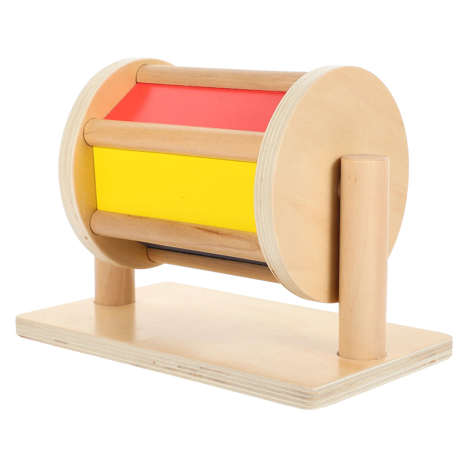 Tambor têxtil educacional infantil de madeira, brinquedo de reconhecimento de tamanho de cor, aprendizagem sensorial, ferramenta de desenvolvimento cognitivo