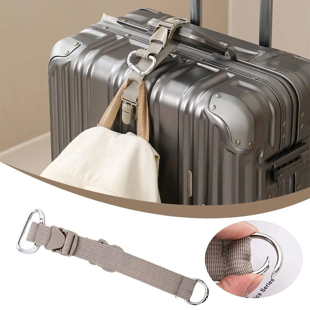 حزام أمتعة ثابت قابل للتعديل، أشرطة بإبزيم معلق مضادة للضياع، حزام تعبئة الأمتعة، مشبك قفل من النايلون متعدد الوظائف #4