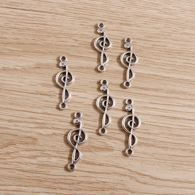 Tusember 30 Stück 10*29mm Legierungsanhänger, Metall-Musiknoten-Charms für Ohrringe, Halsketten, handgefertigte religiöse Schmuckherstellung, Zubehör – Detail 5
