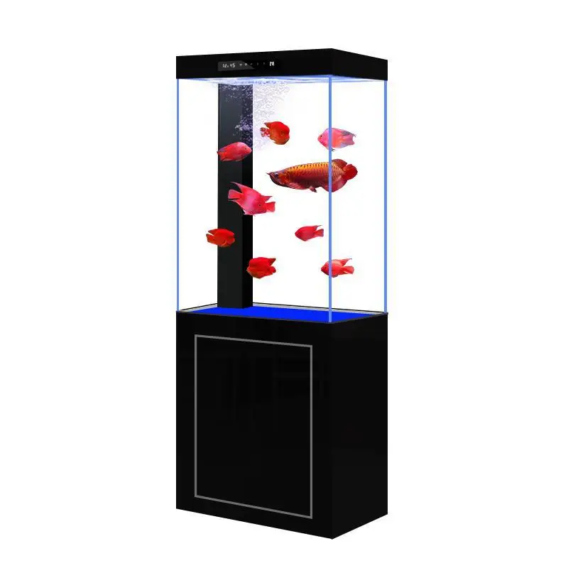 

Fish tank living room small vertical household lazy integrated bottom filter square floor-to-wall aquarium