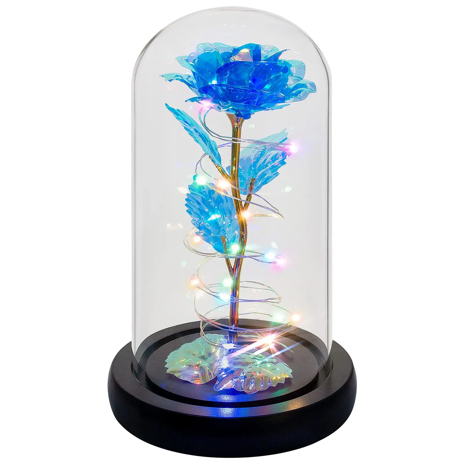 Light Up Rose Flower in Glass Dome for Women, Birthday Gifts for Mom, Christmas Gifts