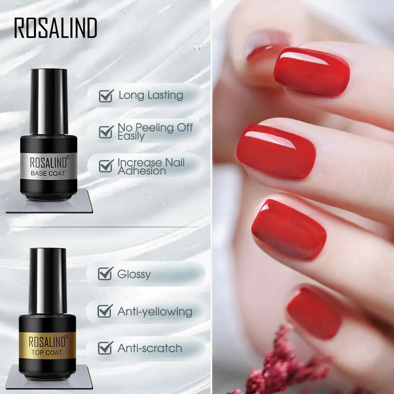 Rosalind Gel Nagellak Set Manicure Voor Nagels Art Semi Permanente Vernis Top Base Coat Led Gel Varnish Diy Nail polish Kit