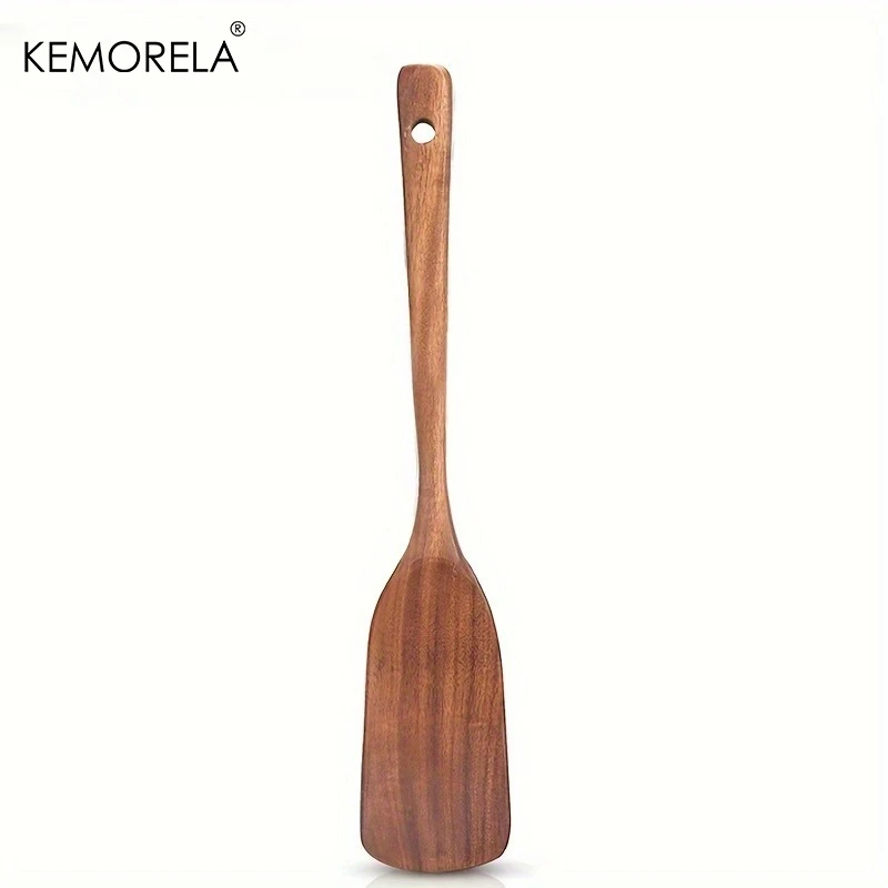 Acacia Wood Spatula Set Non-Stick Food-Safe Kitchen Utensils Durable Wooden Slotted Spatulas for Cooking Mixing Frying Flipping
