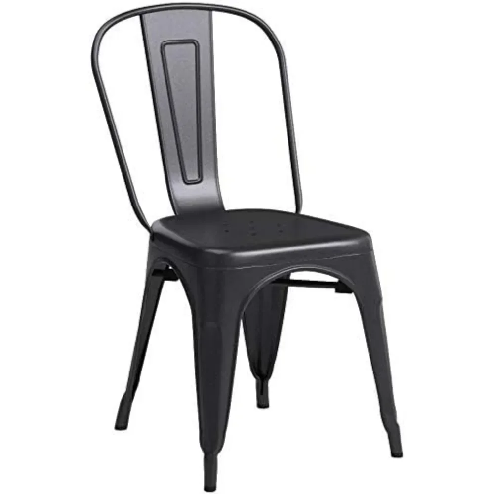 Metal Dining Chairs Set Of 4 Indoor Patio Chairs Kitchen Metal Chairs 18 Inch Seat Height Restaurant Chair image 5