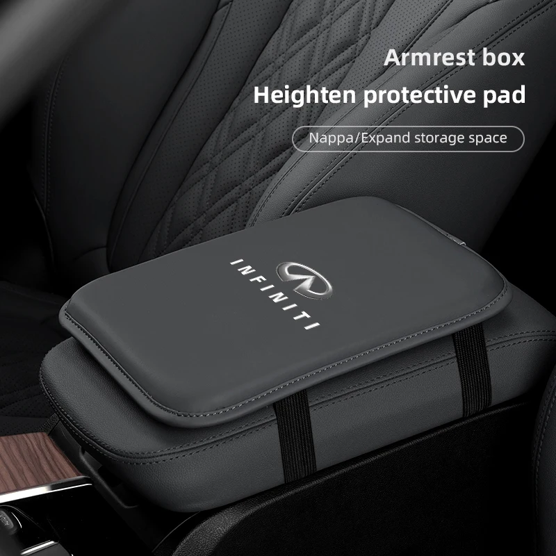 Car Armrest Box Pad Center Console Arm Rest Storage Pocket For Infiniti Q50 G37 FX30 FX35 Q60 QX50 M37 ESQ JX35 QX70 Q30