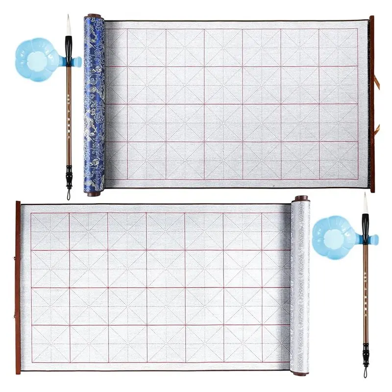 ABRJ-6 قطعة مجموعة ممارسة الخط الصيني قماش الخط مع فرشاة القلم طبق بلاستيكي هدية للمبتدئين المدرسة المنزلية #1