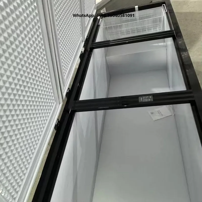 Commercial Horizontal Refrigerator Deep Freezer 3000*960*850 1380L Dual Compressor R290 Digital Display for Seafood Storage