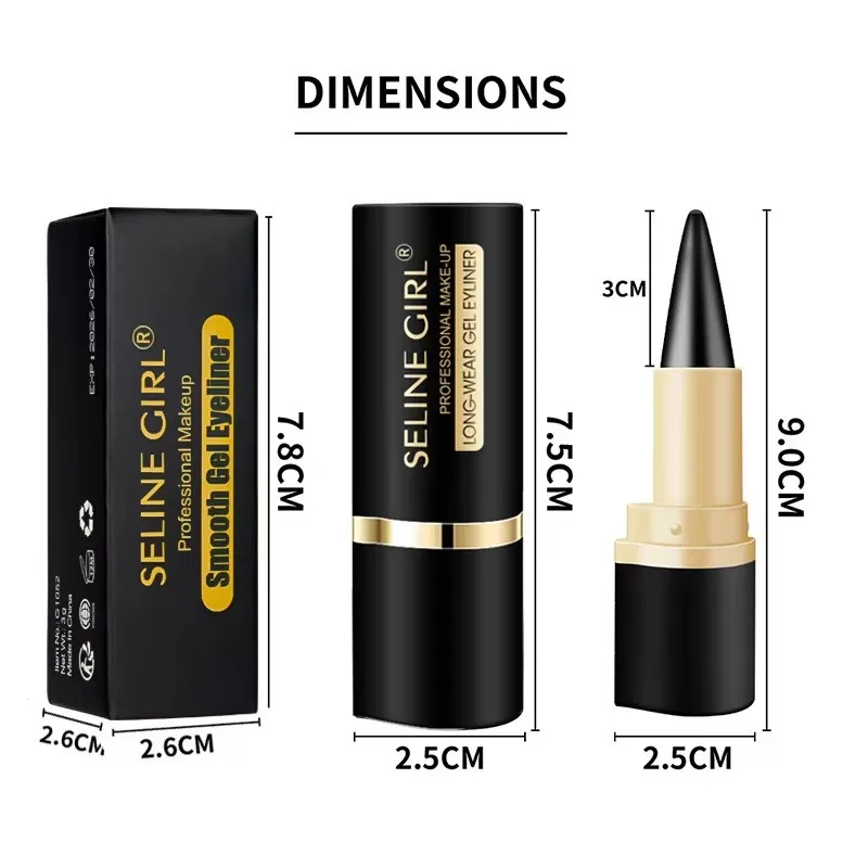 4-kleuren waterdichte eyeliner sneldrogend langdurige eyeliner crème niet-vlekkende eyeliner make-up ogen cosmetica tool.