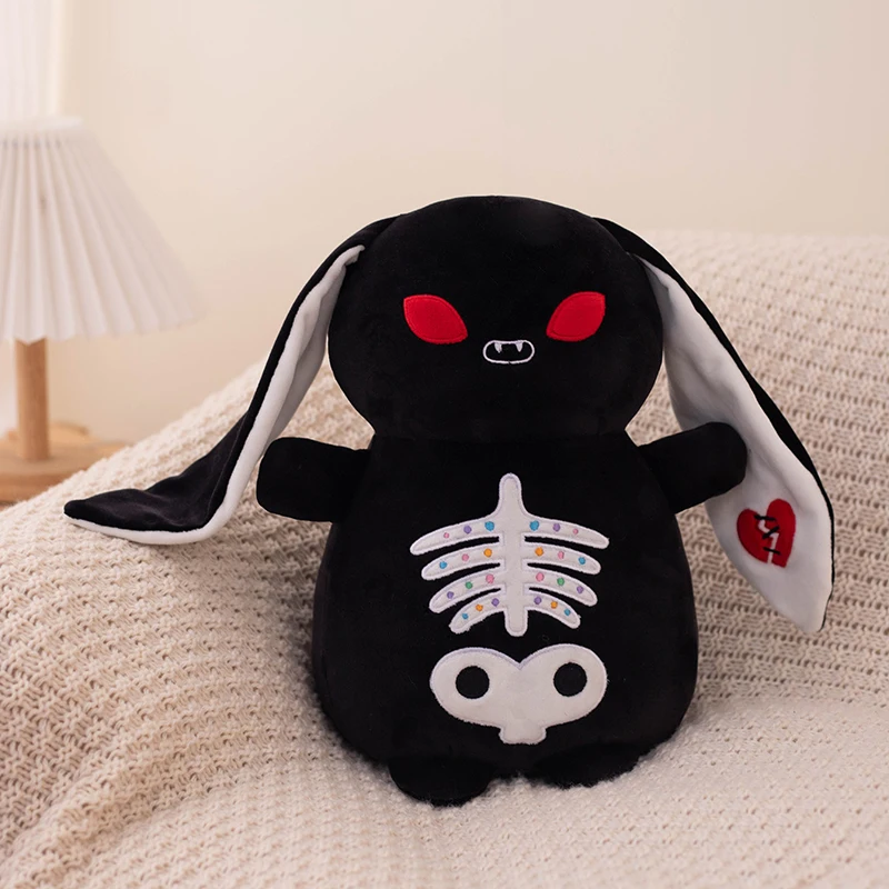 ZU 22/30 cm Gruseliger Goth Hase Plüsch Weiche Puppen Horror Plüschtier Tier Emo Kaninchen Spielzeug Halloween Geschenk Hallowmas Party Dekor – Detail 9