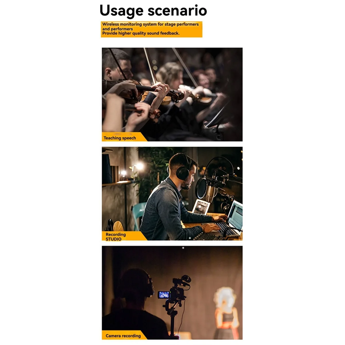 جديد M-VAVE WP12 نظام مراقبة إرجاع الأذن اللاسلكي ، جهاز ريسيفر استقبال وإرسال الصوت اللاسلكي المحمول مراقبة لاسلكية إرجاع الأذن