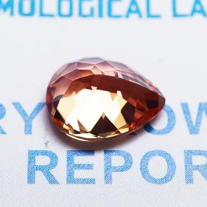 

TOP Lab Grown Sapphire Pear Shaped Orange Color Charm Gemstone DIY Ring Necklace Earrings Materials with AGL Certificate