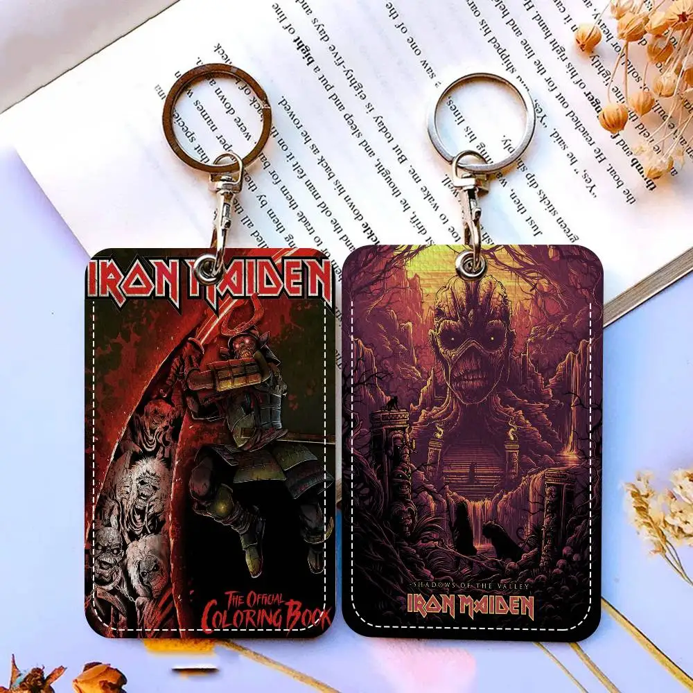الفرقة I-Iron M-Maiden 1 قطعة حافظة بطاقات الوصول حافظة بطاقات جلدية المفاتيح حلقة رئيسية باب الوصول العلامات حافظة بطاقات الهوية المفاتيح #4