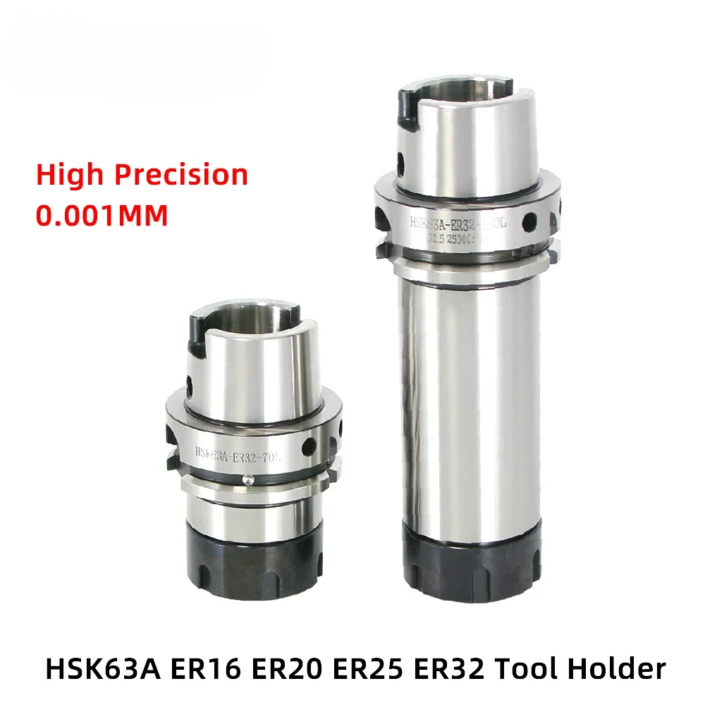 NEW HSK63A ER16 ER20 ER25 ER32 Precision 0.001mm Balancing speed G2.5 40000RPM High Speed Cnc Tool Holder