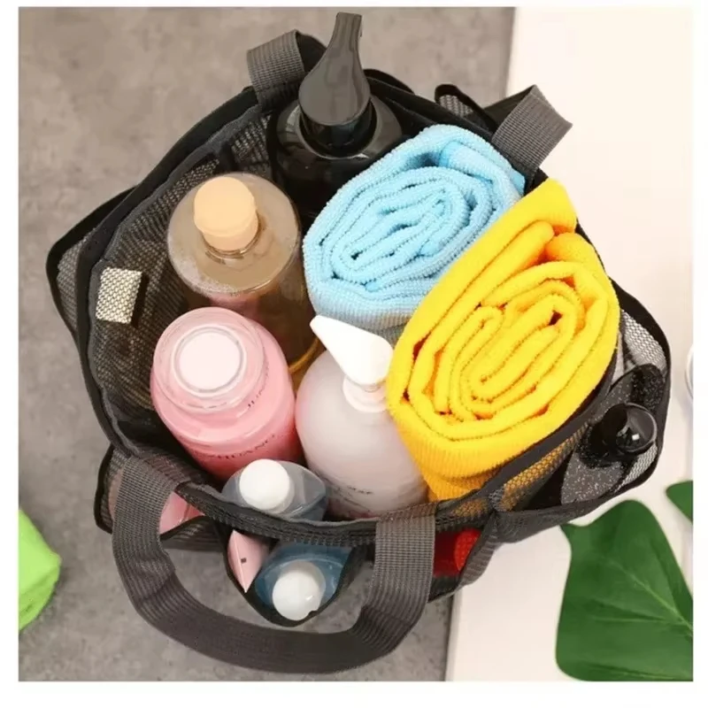 Portable Mesh Shower Caddy Tote Beach Bag Travel Storage Wash Bag Swimming Bath Bag Suitable for Outdoor Camping Quick Dry Tote view 2