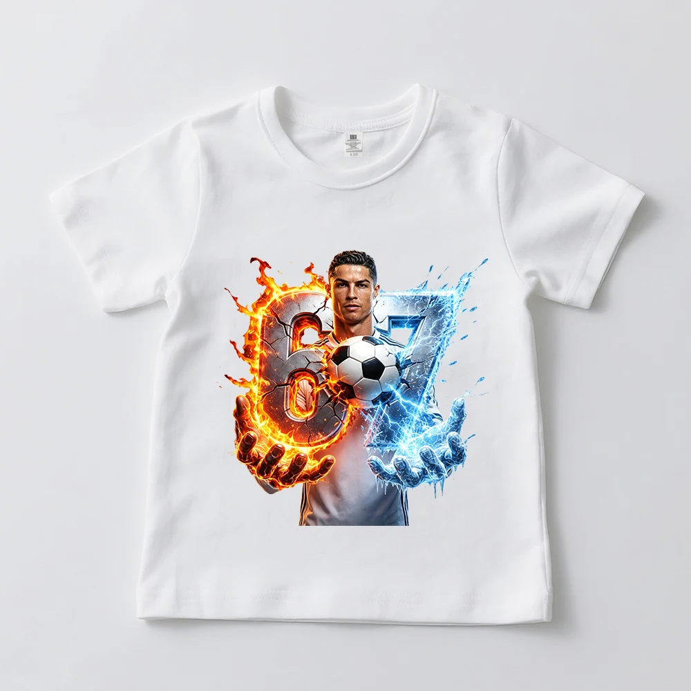 CR7 Ronaldo 67 Pattern Print Kids T Shirt Casual Children Clothing for Boys and Girls