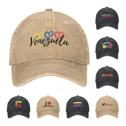 Vintage Venezuela Flag Baseball Cap Men Women Distressed Washed Snapback Hat Venezuelan Sandwich Outdoor Running Golf Caps Hat