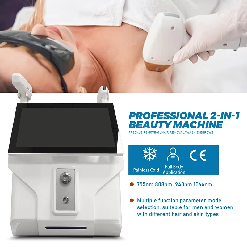 

Профессиональный диодный лазер для удаления волос с 4 длинами волн, аппарат для салонов красоты, титановый, с охлаждением, для перманентного безболезненного удаления волос