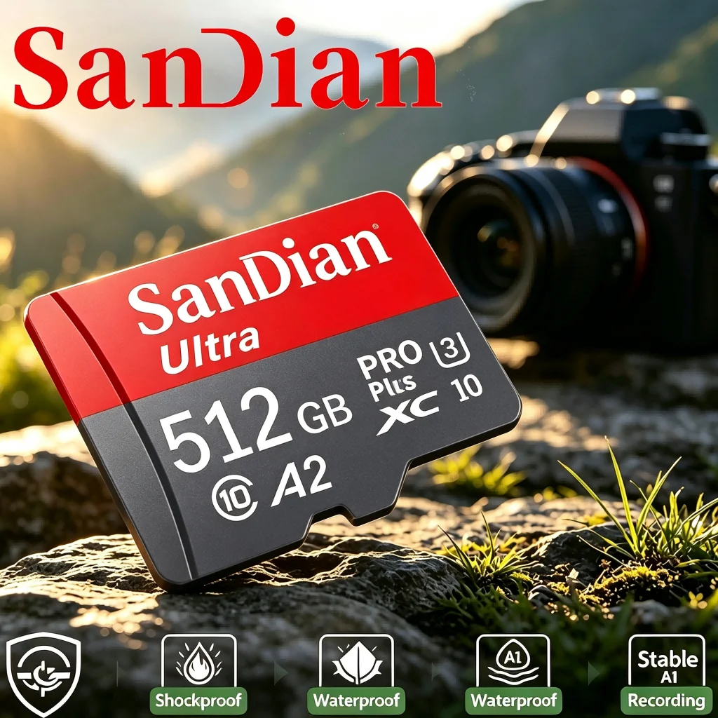 Compact SD Cards 512GB 64GB 32GB 256GB TF Cards Memory Card Micro TF SD Card A2 V10 U1 U3 for Dash Cam/CCTV/Router/Car DVR