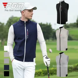 PGM Winter Men Windproof Golf Vest Male Sleeveless Warm Sport Jackets Men Stand Collar Casual Waistcoats Full Zipper Golf Coats