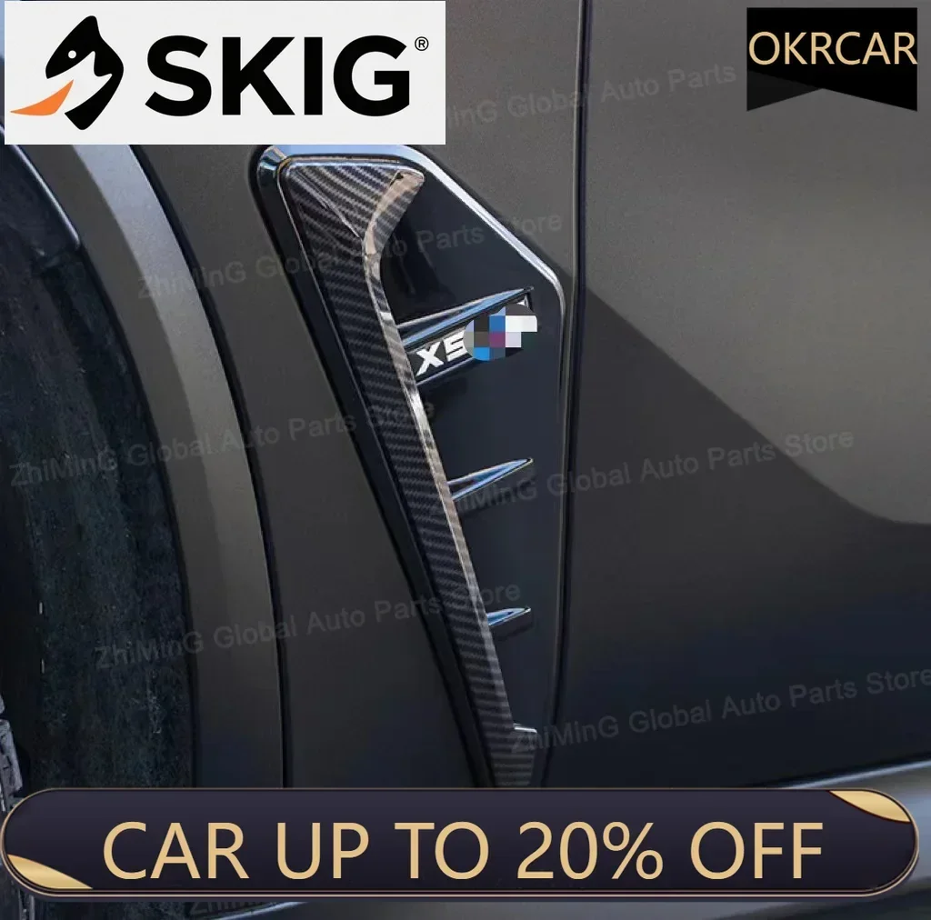 

Накладка на боковое вентиляционное отверстие автомобиля, крыло, боковая марка, узор из углеродного волокна для BMW X5 G05 2019 2020 2021 2022 2023, автоаксессуары