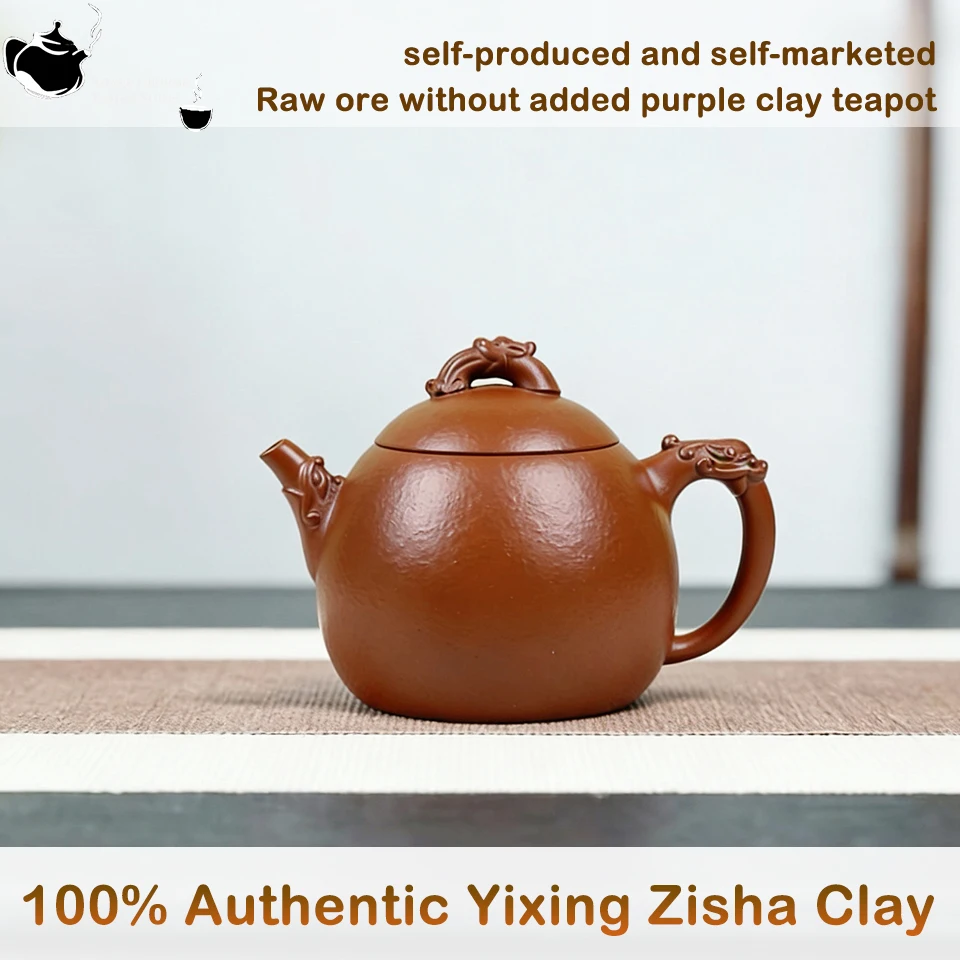 

Yixing handmade purple sand teapot, original mine red clay, gongfu tea set, 200ml Elegant Tea Maker for Home, Office, Gift