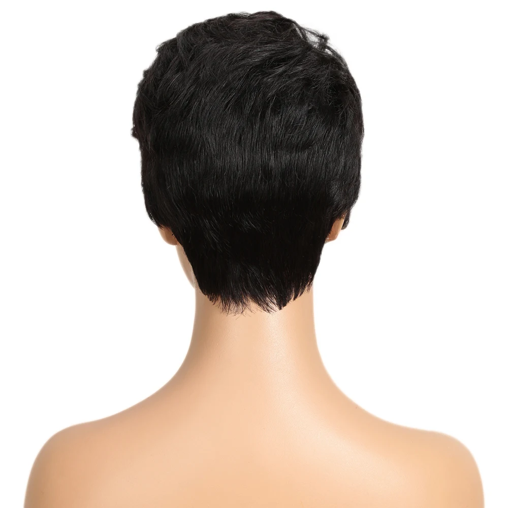 Lekker Short Pixie Cut Straight Lace Front 100% Human Hair Wigs For Women Brazilian Remy Hair Slick Back Daily Glueless Wigs