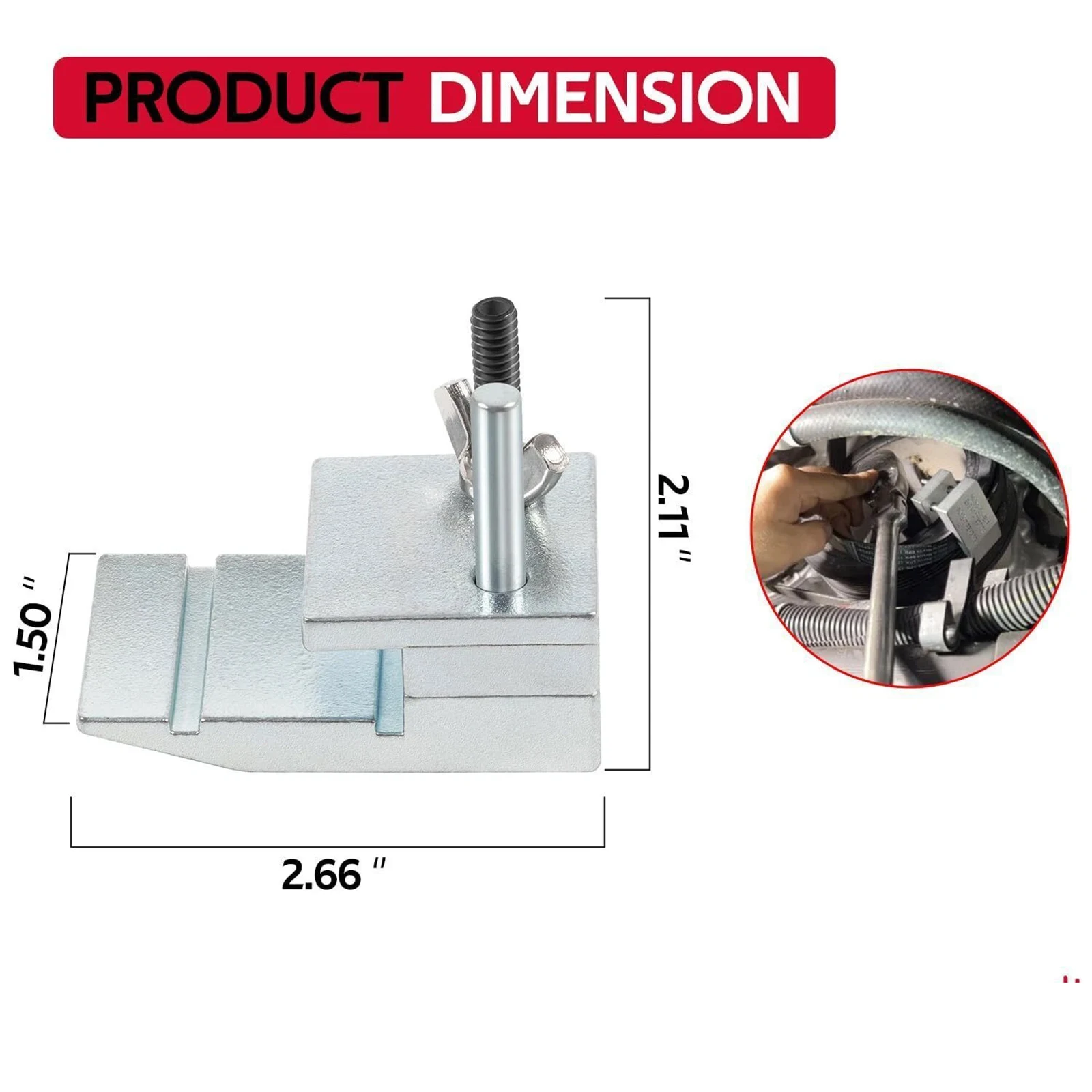 59350 Stretch Belt Installer Quick Secure Tension Strap Installation Tool Ergonomic Belt Installer for Extra-Deep Double Pulleys