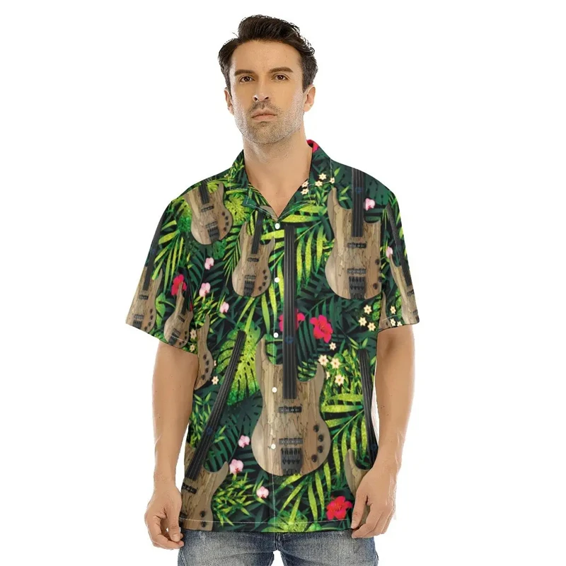 Men's 3D Funny Printed Shirt Hawaiian Casual Short Sleeved Shirt Fashion Beach Vacation Lapel Shirt Men's Summer Button Up Shirt