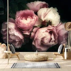 Custom Removable Peel and Stick Accepted Nature Rose Photo Wallpapers for Living Room Wall Papers Home Decor Background Murals