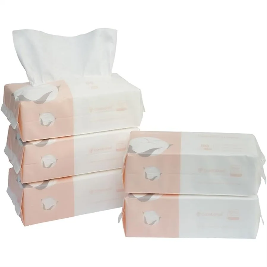 Extra Thick Dry Wipes 100% Cotton Lint-Free Tissues for Face Baby Care Travel 5 Pack
