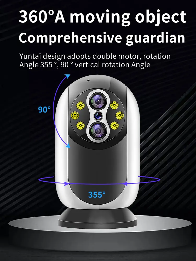 4MP 390Eyes APP Dual Lens 15x Full Color Wireless PTZ Intercom IP Dome Camera AI Humanoid Detection CCTV Baby Monitor TC165