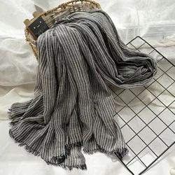 Cotton Linen Fashion Men Scarf Autumn Winter Men's Striped Scarves Warm Neckerchief Male Accessories Shawl Wrap Bufanda