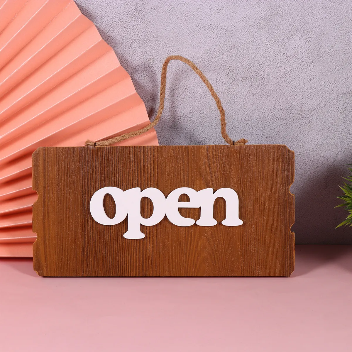 Solid Wood Hanging Board Two Sided Open Close Sign for Restaurant Clothing Store Office Shop Rustic Business