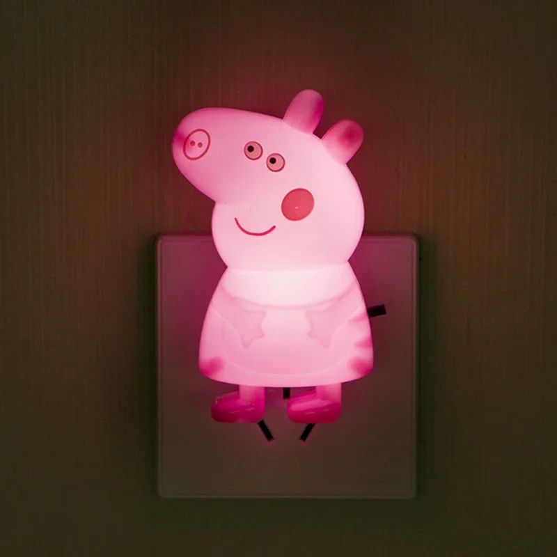 Peppa Pig Plug-in LED Night Light Cartoon Puppet George Kawaii Children's Bedside Lamp Bedroom Lamp kid's Hand-made Toy Gift