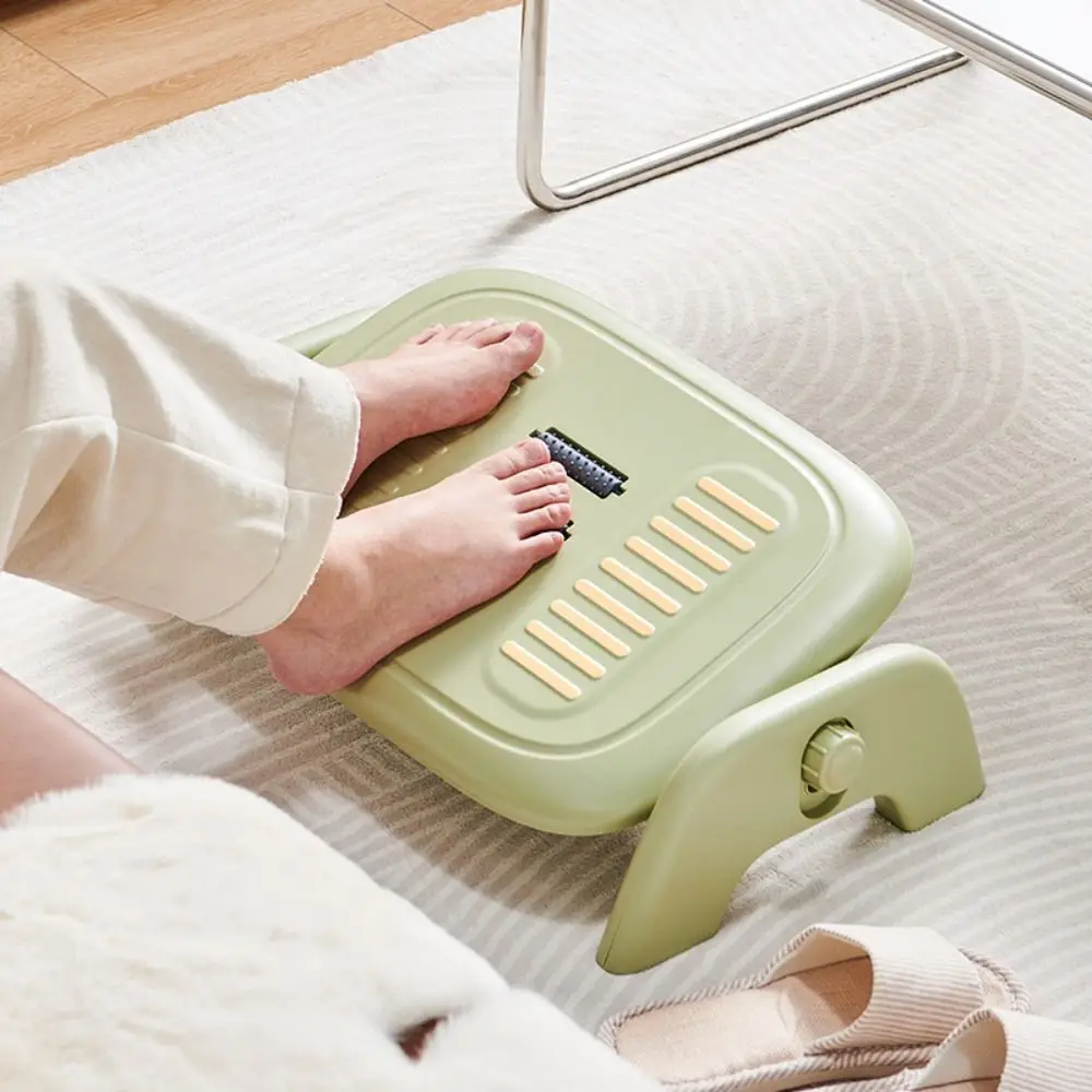 

Ergonomic Massage Footstool Adjustable Height Durable Under Desk Footrest Leg Rest Massage Rollers Footrest Cushion