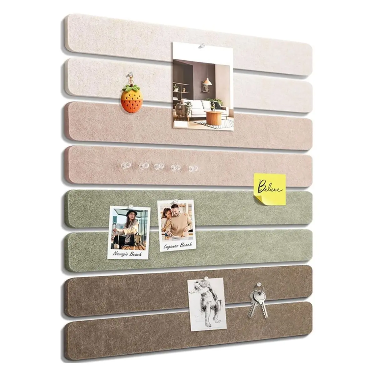 REST Small Cork Bulletin Board Tiles for Message Center, Felt Wall Decor, Desk Accessories and Home Workplace Essentials