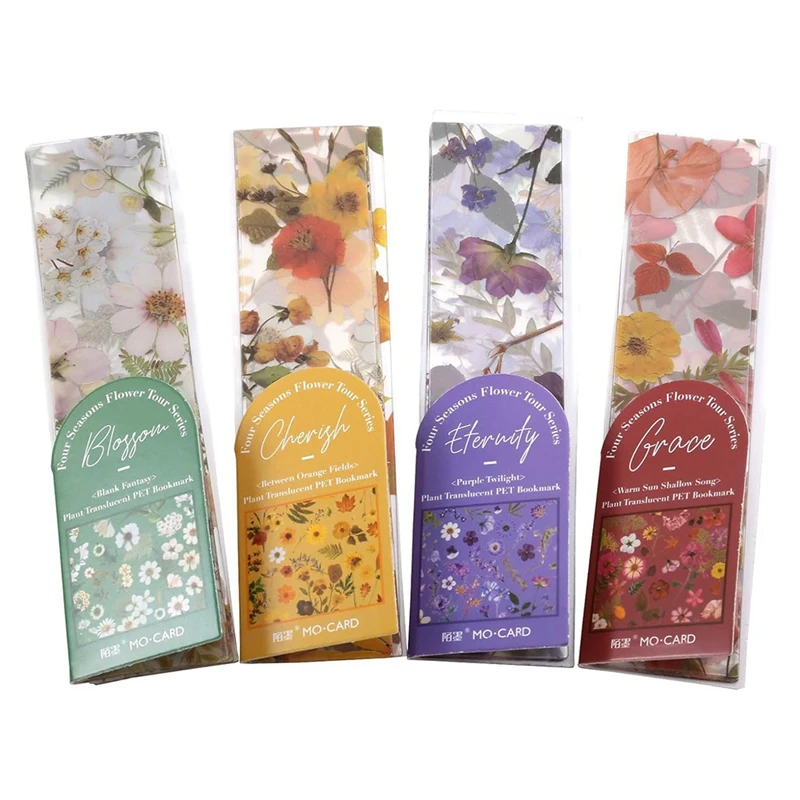 

4 Pack 20 Sheets Flower Bookmark, Very Suitable For Women Bookmarks, Bookmarks Gifts