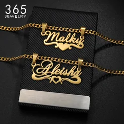 365 New Customized Name Necklace Stainless Steel Personalized Charming Nameplate Cuban Chain For Women Trendy Party Jewelry Gift