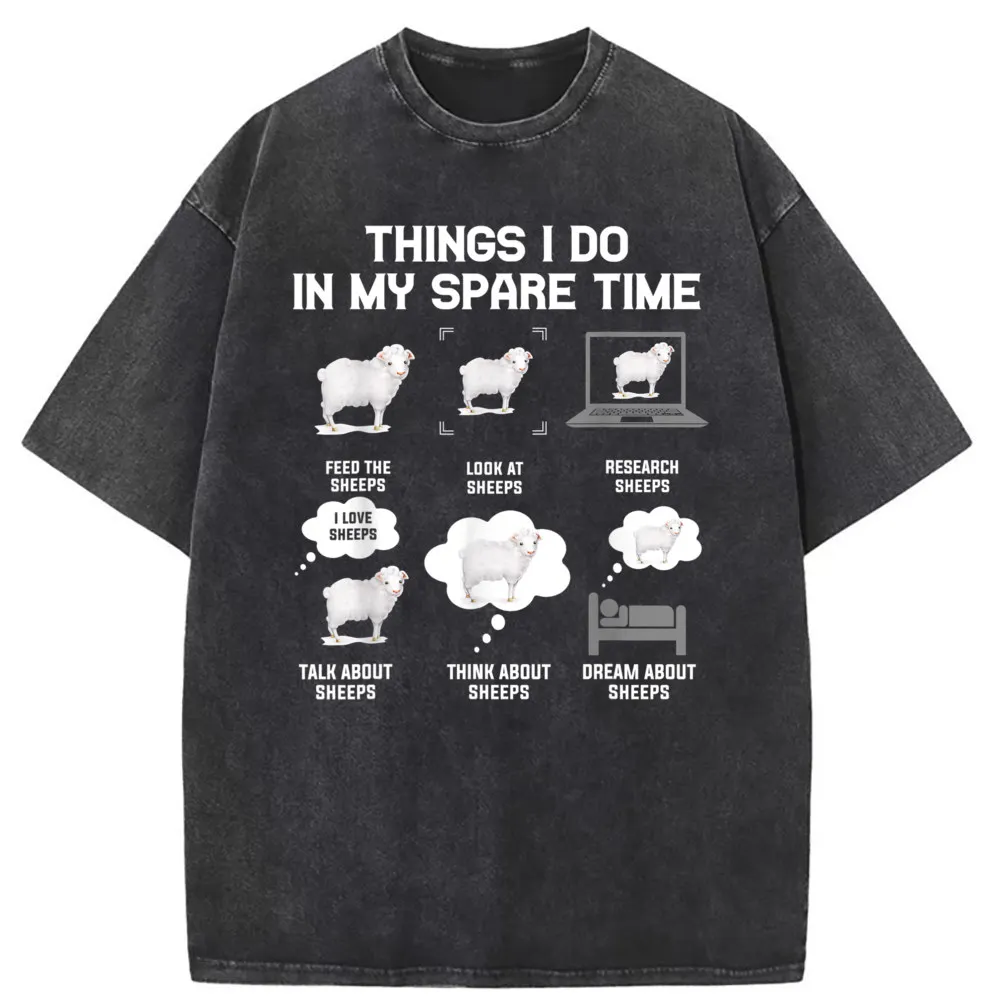 

Things I Do In My Spare Time Sheeps Funny Sheep Cute Sheep T Shirt Sweatshirts Fashionable Long Sleeve Japan Style Men