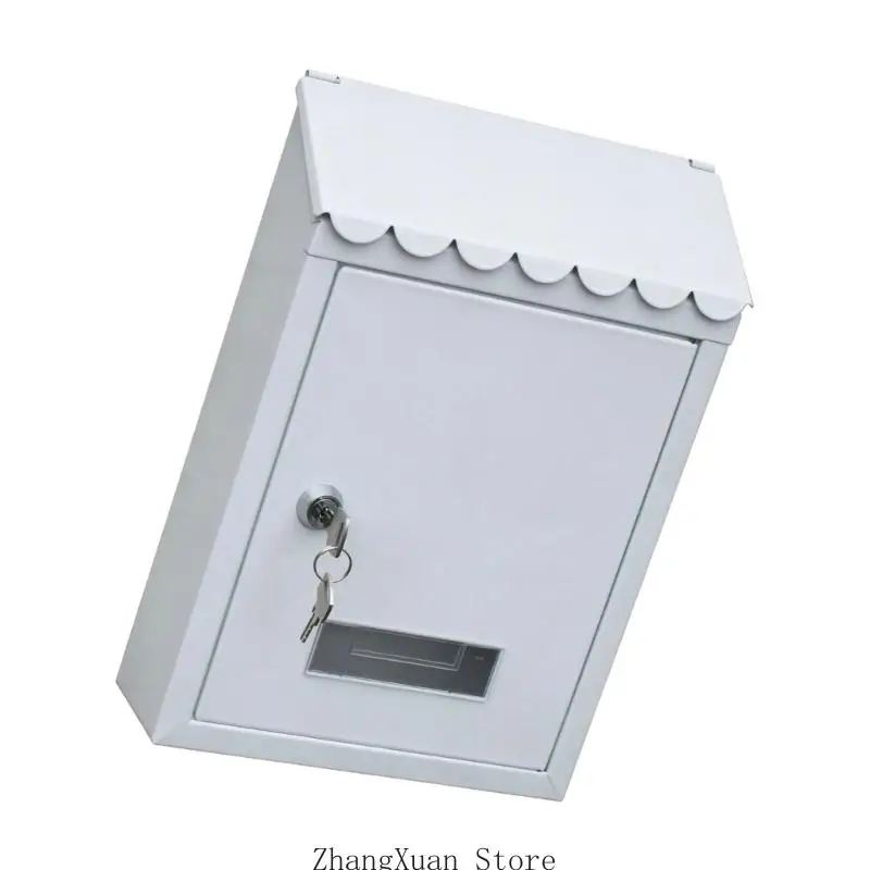 Briefkasten mit Vordertürschloss und durchsichtigem Etikettenfenster, Wandbriefkasten aus Metall für den Eingangsbereich und – Detail 4