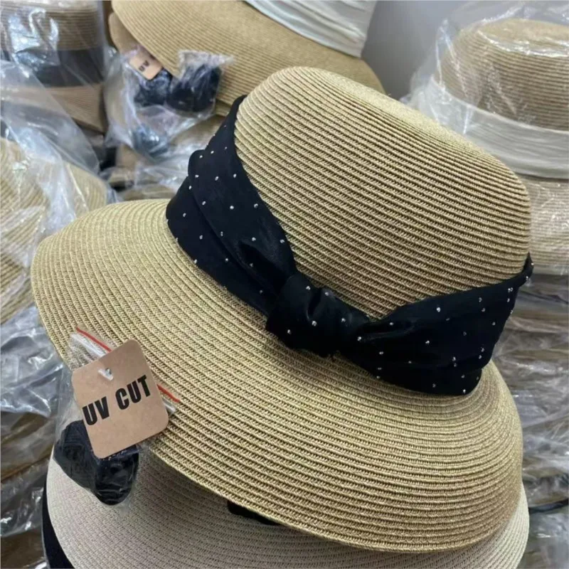 New light luxury straw-woven hats for women versatile casual wear grass top during outings