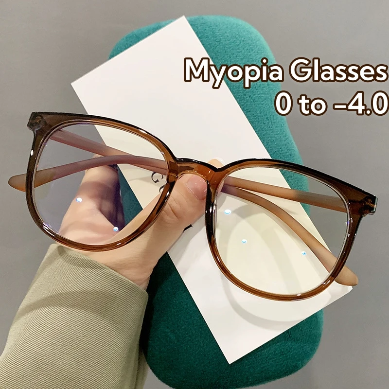 

2024 Anti Blue Light Women Near Sight Glasses New Retro Ultra-light Myopia Glasses Fashion Exquisite Casual Transparent Glasses