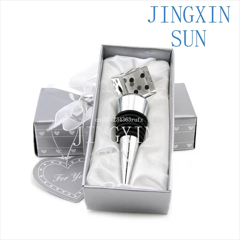 100 pcs Crystal dice Wine Bottle Stopper in gift box Wine Stopper wedding party bridal shower favor guest gift present men